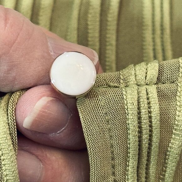 Boho Textured Squiggly Asymmetrical Top Women's XL Lime Green Cut-Out Keyhole‎ - Picture 11 of 16